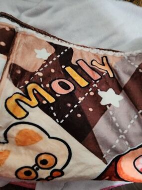 Molly Plush Baby Blanket - Brown & Cream